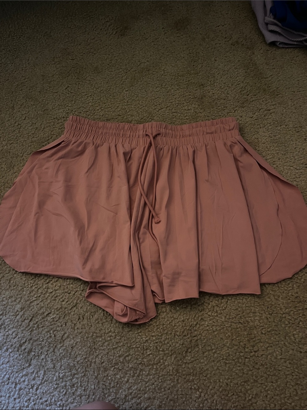 Relaxed Drawstring Skort in Dusty Rose
